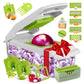 18-Piece Multi-Function Vegetable Chopper, Rotary Grater, Spiralizer and Slicer for Home Kitchen (White and green)