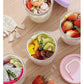 Purple Double Layer Salad Cup with Fork - Leak-proof Fruit Container, Drain Design, Portable Oatmeal and Picnic Jar