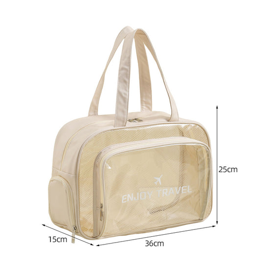 Waterproof beach bag with wet and dry separation, gym and swim storage bag, toiletries and cosmetic bag for swimsuits and goggles (Gray has shoe compartment)