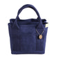 Dark Blue Canvas Lunch Tote Bag - Stylish Handbag with Multiple Compartments for Women