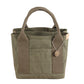 Military green Canvas Lunch Tote Bag - Stylish Handbag with Multiple Compartments for Women