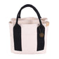 White with black Canvas Lunch Tote Bag - Stylish Handbag with Multiple Compartments for Women