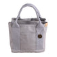 Gray Canvas Lunch Tote Bag - Stylish Handbag with Multiple Compartments for Women