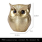 Gold resin owl statue - modern perforated design for living room TV cabinet and entryway decoration
