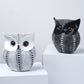 Gold resin owl statue - modern perforated design for living room TV cabinet and entryway decoration
