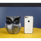 Silver resin owl statue - modern perforated design for living room TV cabinet and entryway decoration