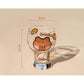 Mini Cartoon Glass Tumbler 400ml,Cute Beer and Juice Cup for Cold Drinks(Brown bear)