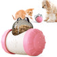 Pet Tumbler Treat Dispenser Ball��Interactive Feeding Toy for Dogs and Cats(Pink and white)