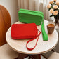Red Silicone Zipper Storage Pouch - Stylish Multi-Purpose Organizer with Wrist Strap