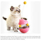 Cat Teaser Cup Toy, Interactive Treat Dispensing Ball with Wand (Yellow)