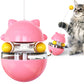 Cat Teaser Cup Toy, Interactive Treat Dispensing Ball with Wand (Pink)