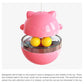 Cat Teaser Cup Toy, Interactive Treat Dispensing Ball with Wand (Pink)