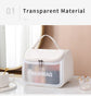 PVC Transparent Cosmetic Bag,Waterproof Portable Travel Organizer with Handle(Sky blue)
