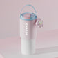 304 Stainless Steel Insulated Tumbler,Large Capacity with Handle and Cute Cloud Accessory(Pink)