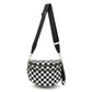 Oxford Cloth Crossbody Bag,Large Capacity Shell-Shaped Fanny Pack with Adjustable Strap(Black and white plaid)