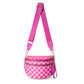Oxford Cloth Crossbody Bag,Large Capacity Shell-Shaped Fanny Pack with Adjustable Strap(Rose red plaid)
