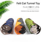 DIY Felt Cat Tunnel - Foldable Egg Roll-Shaped Pet Toy with Multiple Holes(Yellow + Royal Blue)