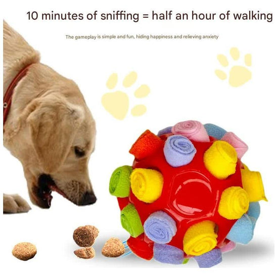 Rubber Snuffle Ball for Pets,Interactive Hollow Treat-Hiding Toy for Dogs and Cats(red)