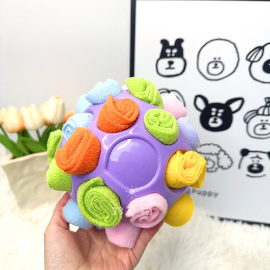 Rubber Snuffle Ball for Pets,Interactive Hollow Treat-Hiding Toy for Dogs and Cats(Blue)