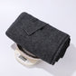 Solid Knit Poncho Shawl,Warm Fall/Winter Cape with Slit and Crossbar Design(Black)