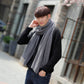 Khaki Imitation Cashmere Solid Scarf - Warm Winter Shawl for Men and Women