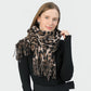 Stylish Animal Print Scarf - Warm Fall/Winter Shawl with Tassels, Imitation Cashmere(Khaki)
