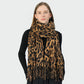 Stylish Animal Print Scarf - Warm Fall/Winter Shawl with Tassels, Imitation Cashmere(Khaki)