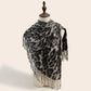 Stylish Animal Print Scarf - Warm Fall/Winter Shawl with Tassels, Imitation Cashmere(Gray)