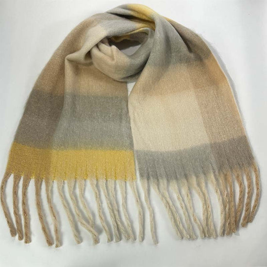 Winter Luxe Warm Oversized Scarf-Cozy Thick Plaid Wrap, European Chic Style(Pink plaid)