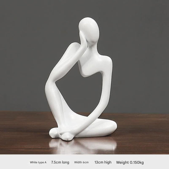 Nordic Abstract Resin Figurine - Modern Minimalist Home Decor Sculpture(White)