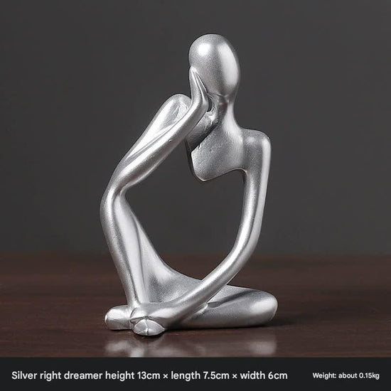Nordic Abstract Resin Figurine - Modern Minimalist Home Decor Sculpture(Silver)