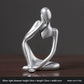 Nordic Abstract Resin Figurine - Modern Minimalist Home Decor Sculpture(Silver)