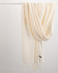 Luxe Soft Imitation Cashmere Scarf - Warm Solid Tone Shawl with Elegant Fringe(Off-white)