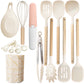 White 12-Piece Silicone Cooking Utensil Set - Non-Stick Food-Grade Kitchen Tools with Holder