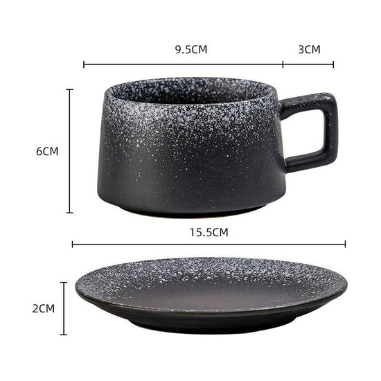 Vintage Ceramic Coffee Cup and Saucer Set - Elegant Afternoon Tea Set(Snow)