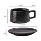 Vintage Ceramic Coffee Cup and Saucer Set - Elegant Afternoon Tea Set(Ink Black)