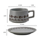Vintage Ceramic Coffee Cup and Saucer Set - Elegant Afternoon Tea Set(Wave Fish Gray)