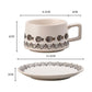 Vintage Ceramic Coffee Cup and Saucer Set - Elegant Afternoon Tea Set(Wave Fish White)