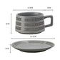 Vintage Ceramic Coffee Cup and Saucer Set - Elegant Afternoon Tea Set(Wave Pattern Gray)