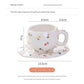 Hand-Painted Ceramic Coffee Cup and Saucer Set - Vintage Afternoon Tea(Red small florals)