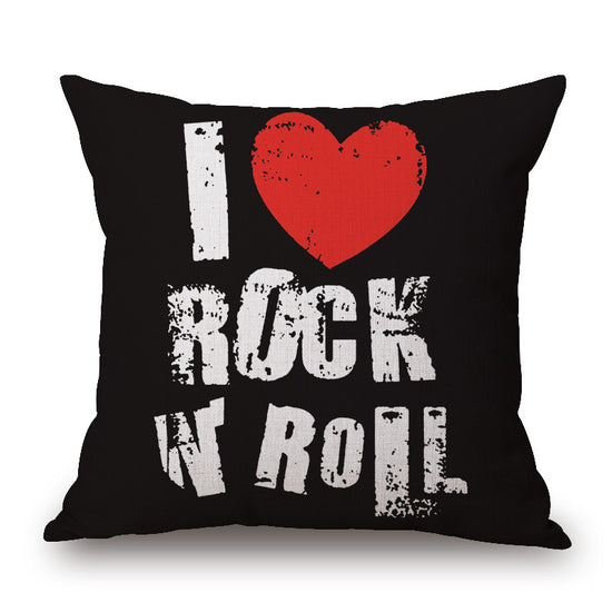 Pop Art Graphic Throw Pillow - Vintage Style Cushion for Home Decor(Black)