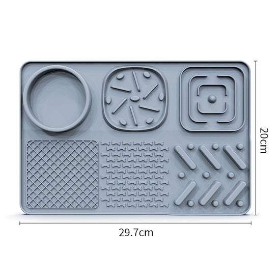Pet Slow Feeder Lick Mat with Suction Cups - Anti-Anxiety Dog Feeding Mat(Grey)