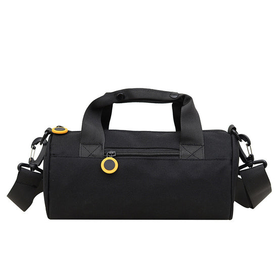 Waterproof Oxford Cylindrical Travel Bag - Large Capacity Handbag with Shoulder Strap(Black)