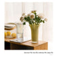 Nordic-Style Glass Vase - Elegant Fluted Flower Vase for Home Decor(White)