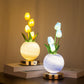 Pink Tulip Night Light - Floral Table Lamp for Bedroom Ambiance