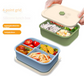 Pink Microwave-Safe Silicone Lunch Box with 4 Compartments - Airtight Bento Box for Work and Travel