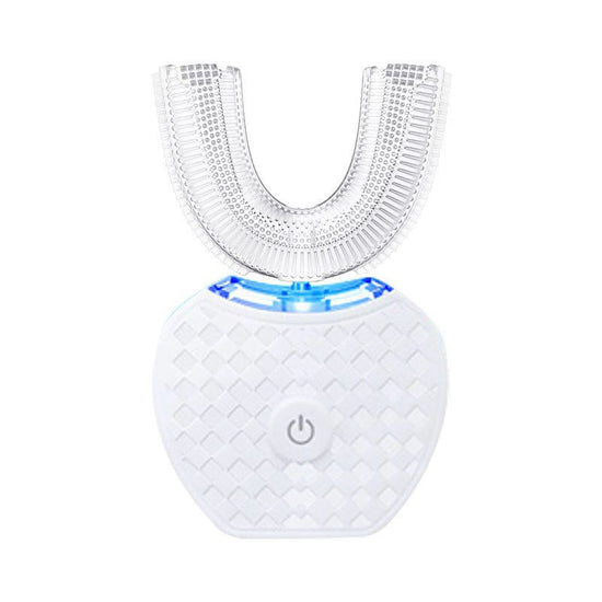 Electric Ultrasonic Toothbrush Couple Set with Charging Base and Smart Cleaning Technology(white)