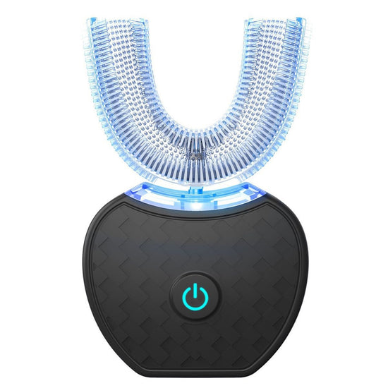 Electric Ultrasonic Toothbrush Couple Set with Charging Base and Smart Cleaning Technology(black)