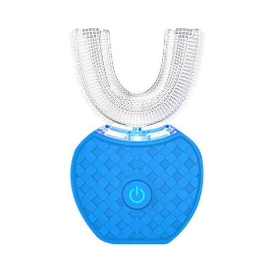 Electric Ultrasonic Toothbrush Couple Set with Charging Base and Smart Cleaning Technology(blue)