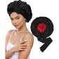 Luxury Double-Sided Satin Bonnet with Elastic Band(Black + bright red lining)